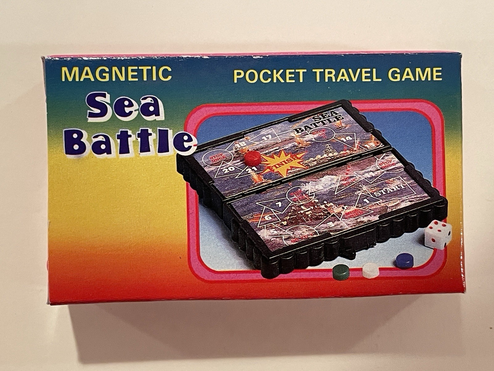 Vintage Mini Magnetic Travel Game Sea Battle Theme Pocket Game