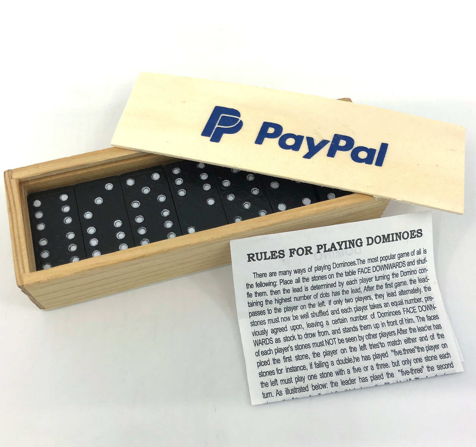 PayPal branded Swag Dominoes Game from eBay Open 2018 Double Six Boxed Rules