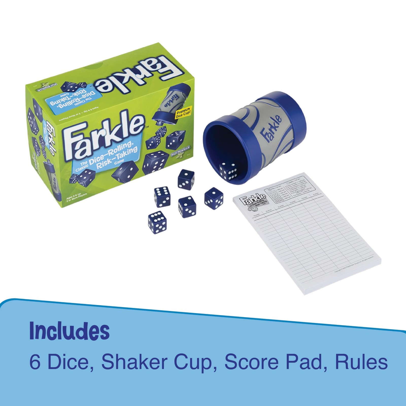Classic Farkle Dice Game – Fun Family & Travel Game, Includes Dice Cup & Score S