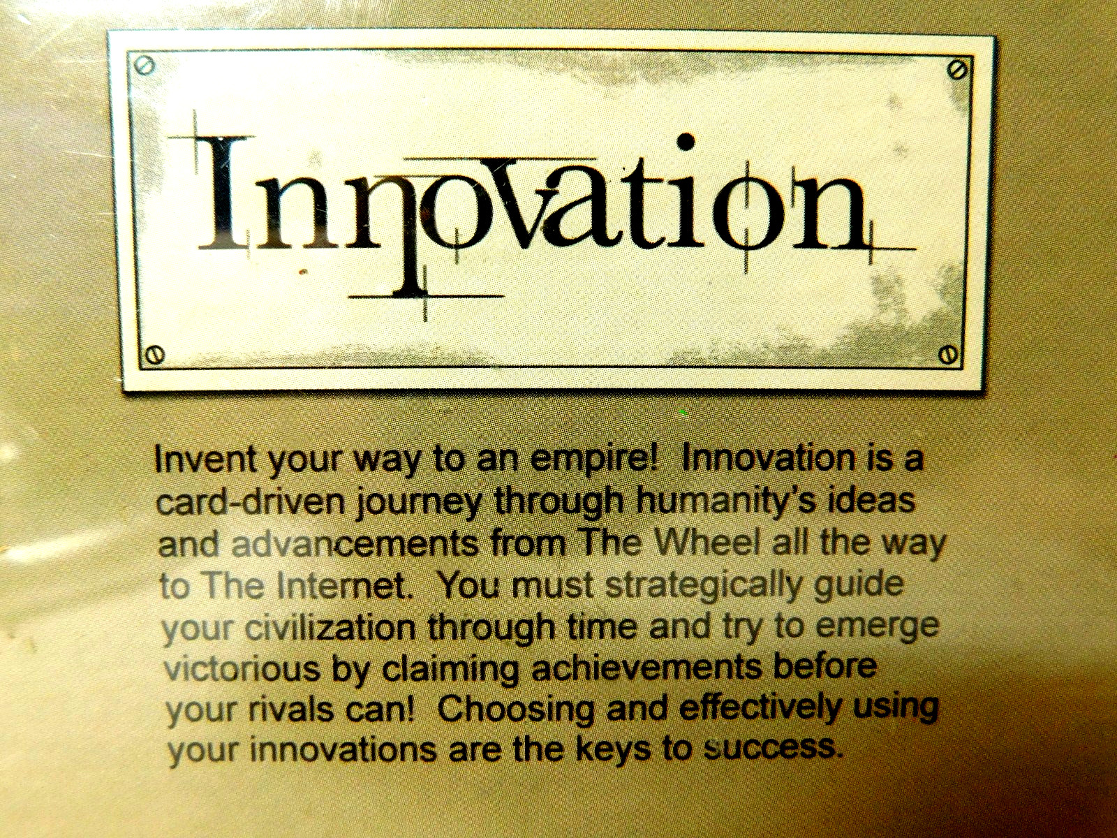 Asmadi Games~Designed By Carl Chudyk Art Be Cara Judd Innovation Card Game 2010