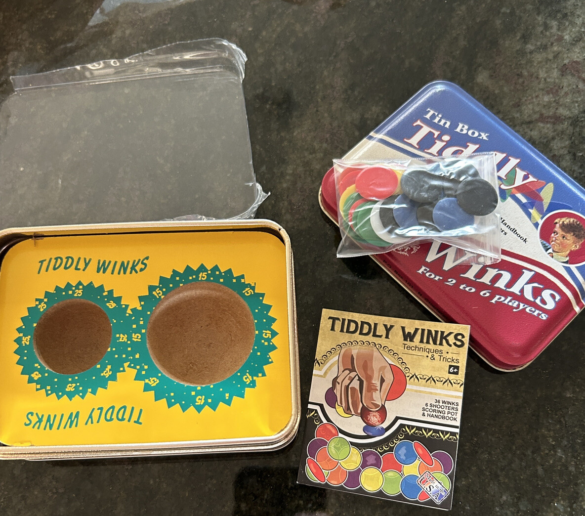 Tin Box Tiddly Winks for 2 to 6 Players Vintage Game 2002 Channel Craft