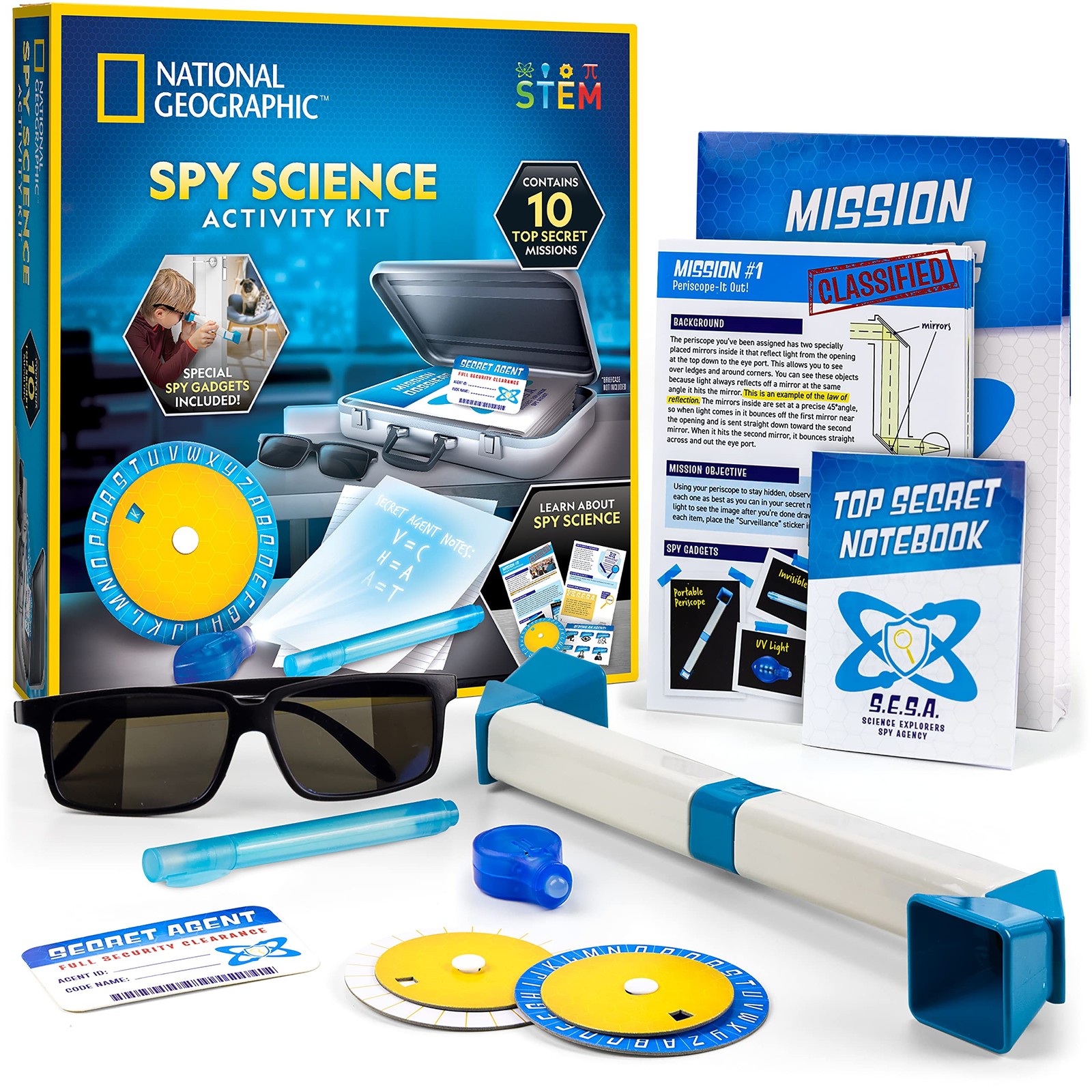 National Geographic Spy Science Kit – Kids Spy Activity Set, Complete 10 Secr…
