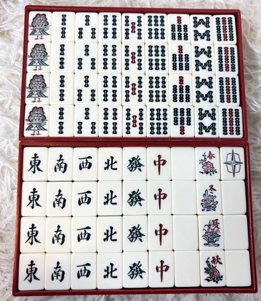 Nintendo Yakuman Diamond Mahjong Tile Set Heavy Tiles Vintage Complete Japan