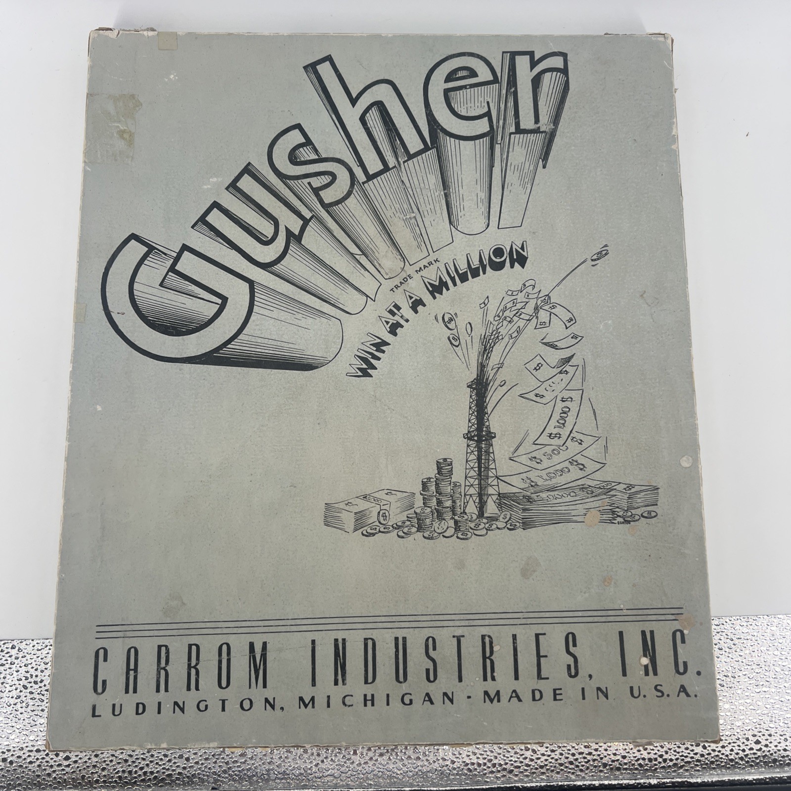 Vintage Gusher Board Game Carrom Industries, Inc. Oil Drilling Game 1940