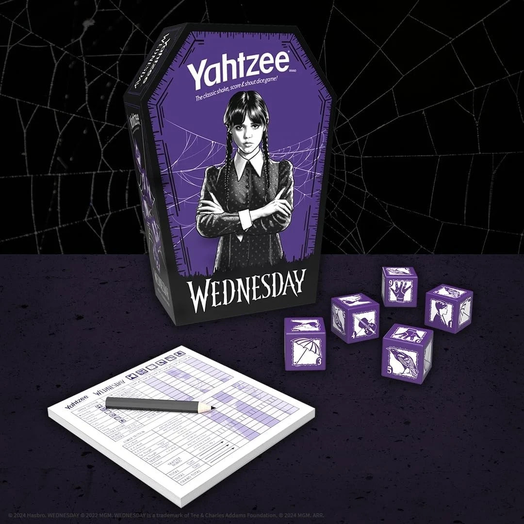 Yahtzee: Wednesday Addams Edition – New Sealed Board Game Family Fun Night