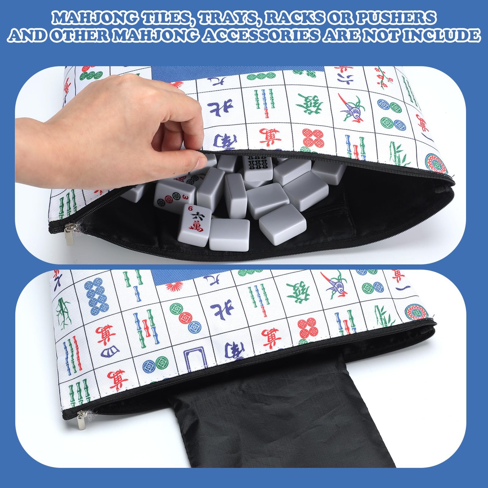Soft Mahjong Tiles Bag Thickened Mahjong Makeup Bag Gifts for Mah-Jong Lovers…