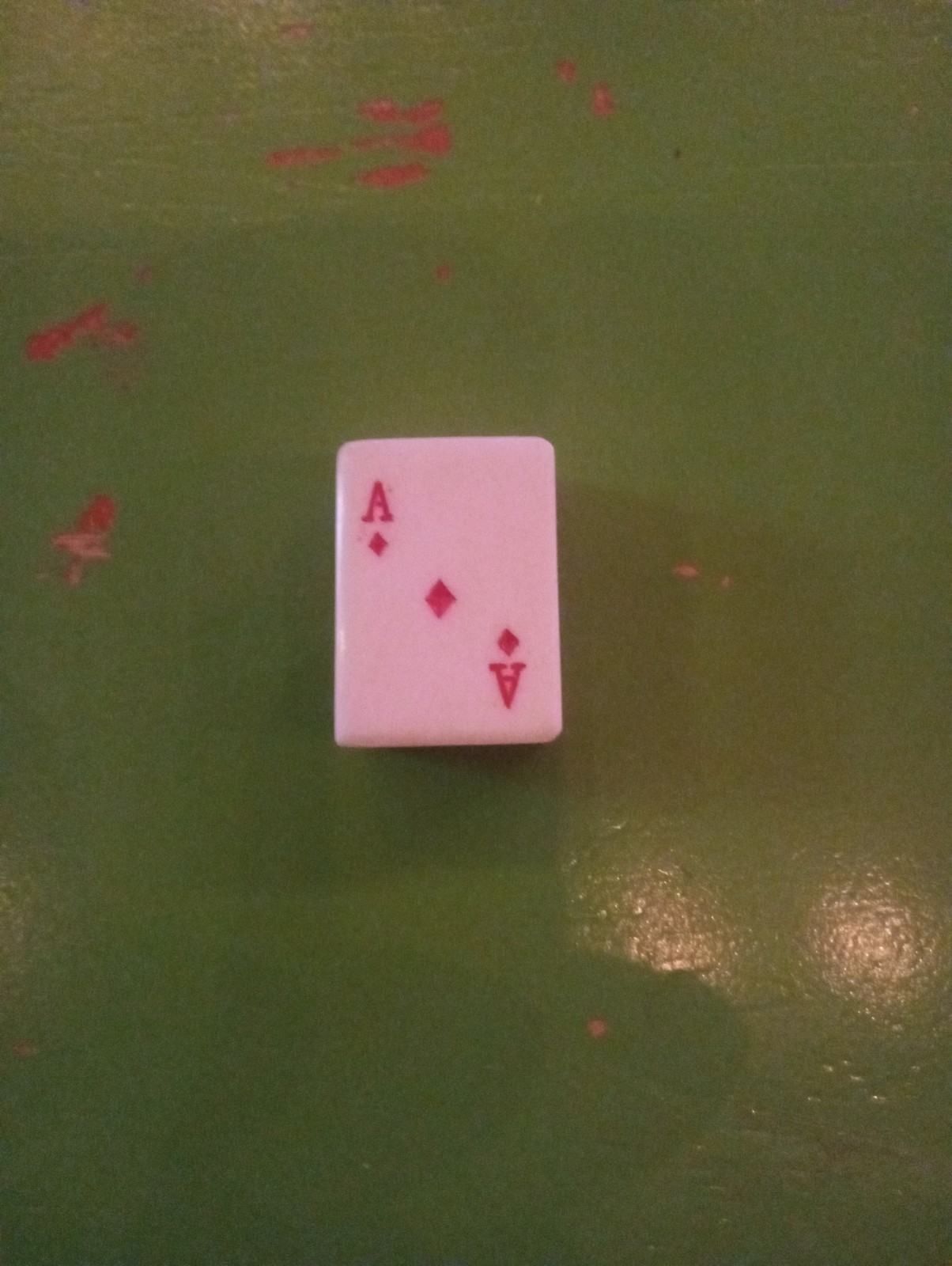 Mahjong Like Ace Of Diamonds Playing Card Tile Bone Bamboo Free Shipping