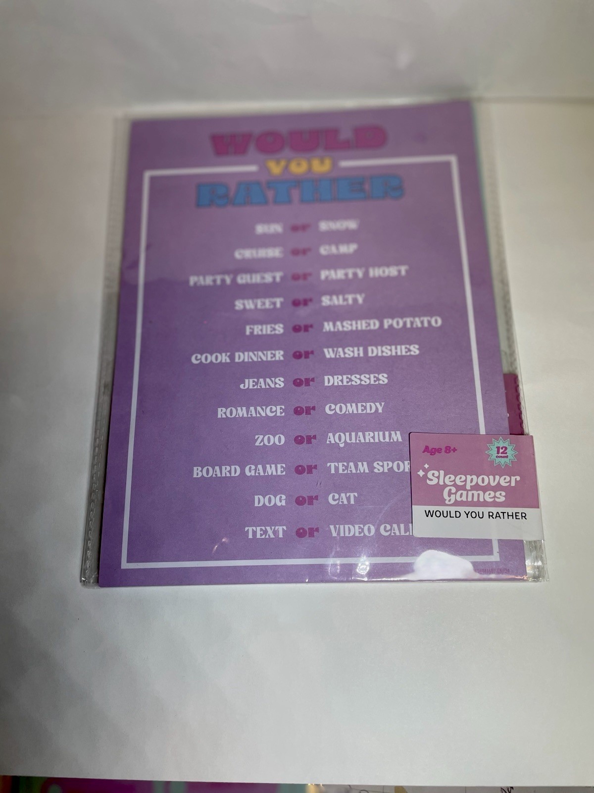 Sleepover Party Games. WOULD YOU RATHER, SELFIE SCAVENGER HUNT. 2 Of Each.