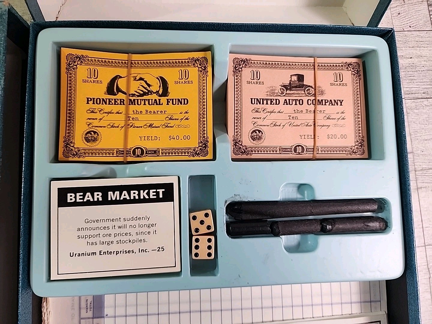1964 Stocks and Bonds Bookshelf Board Game Vintage Investment Faux Book 3M USA