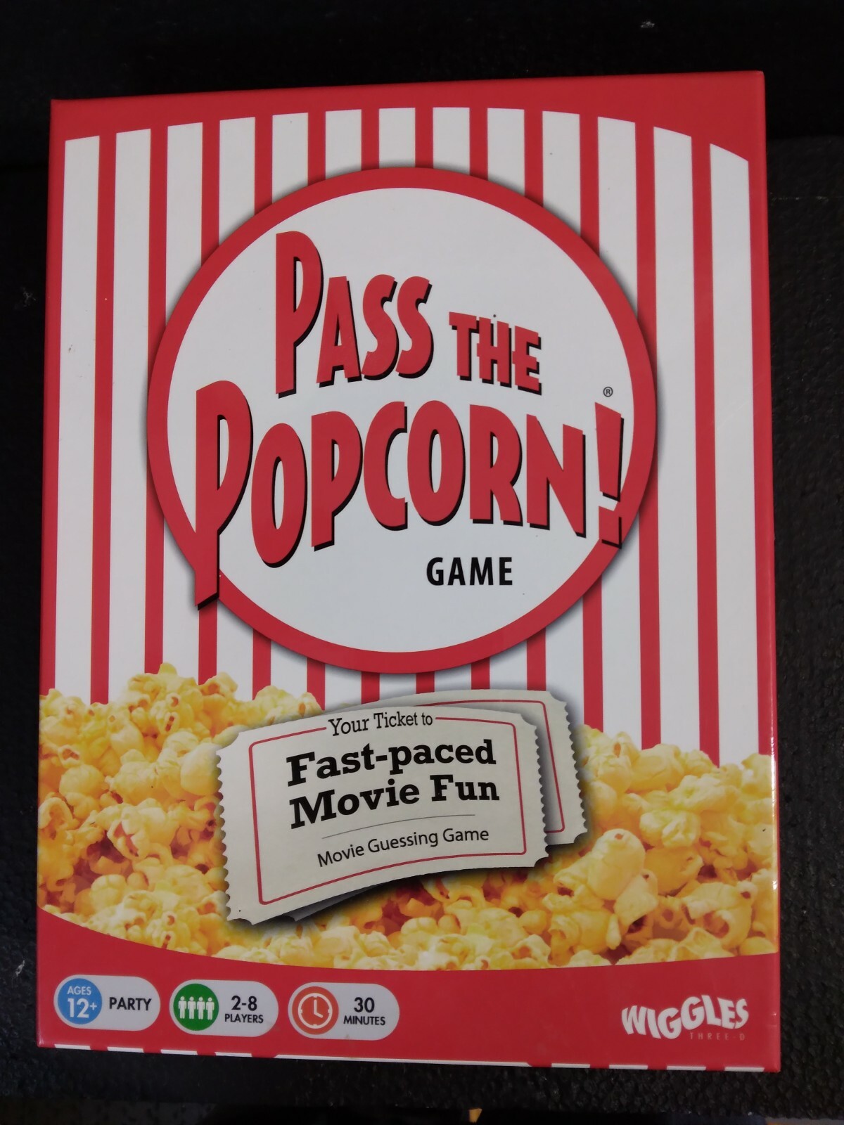 Pass The Popcorn Game Fast Paced Movie Fun Game Bonus 80’s and 90’s Theme Pack