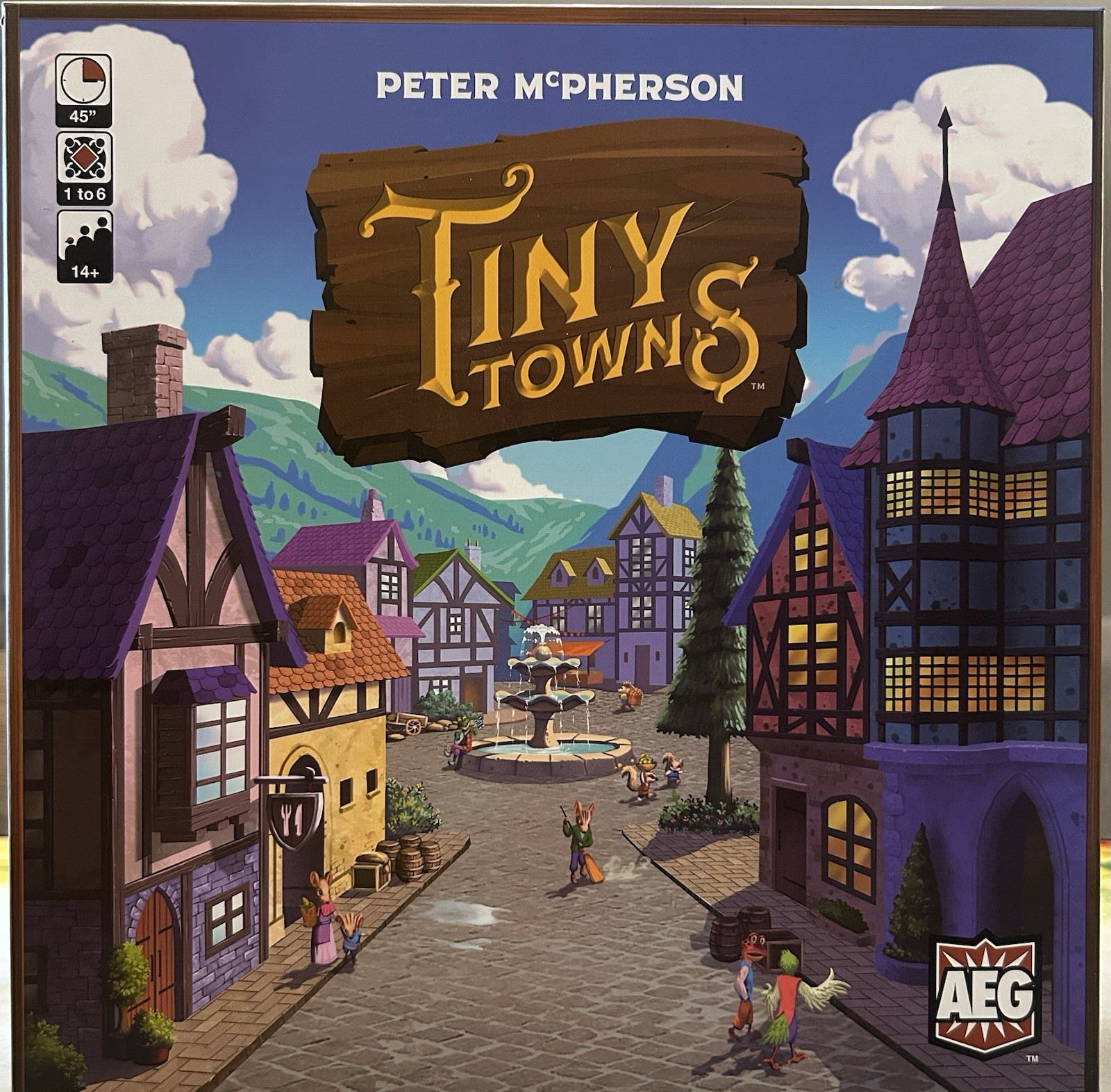 AEG Tiny Towns Board Game Plus Villagers Expansion Complete