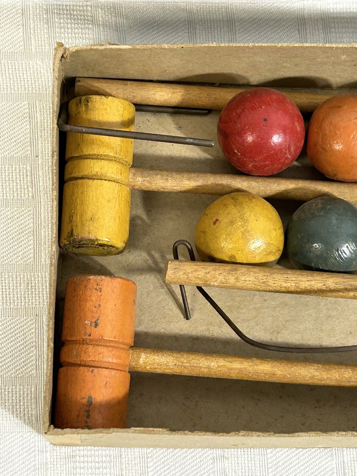 Vintage Toy Floor Croquet 1932 Milton Bradley Company Game in Original Box!