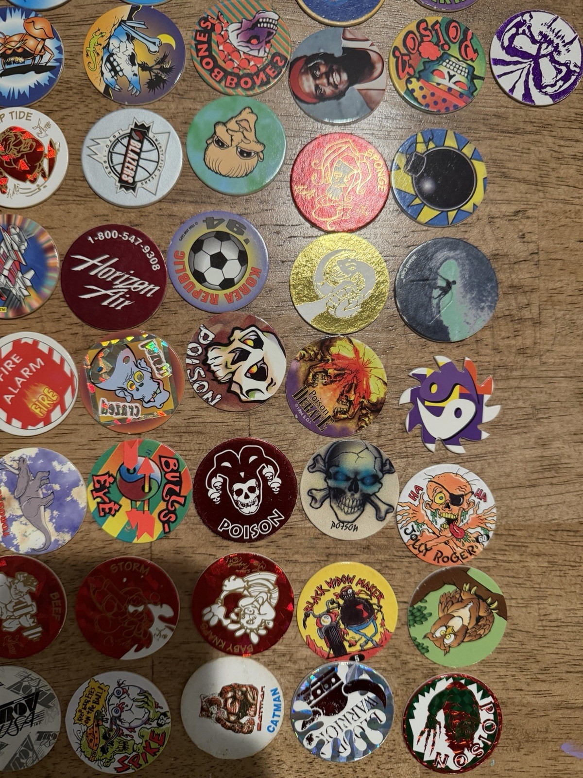 Vintage 1990s POG Lot 200+ Milk Caps Poison Marvel Ghostbusters Foil