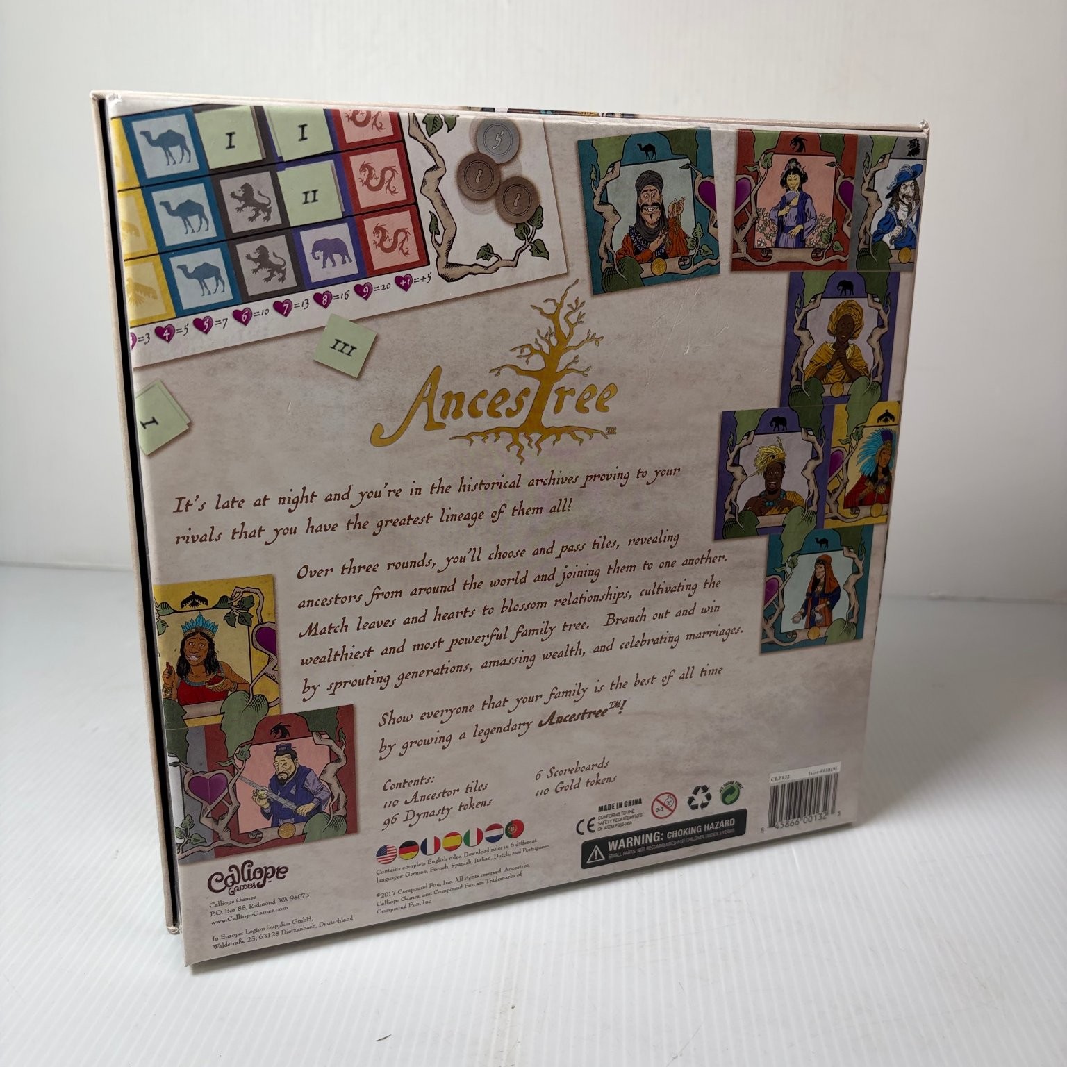 AncesTree Calliope Games Board Game 2-5 Players Ages 8+ Cardboard Tiles 2017