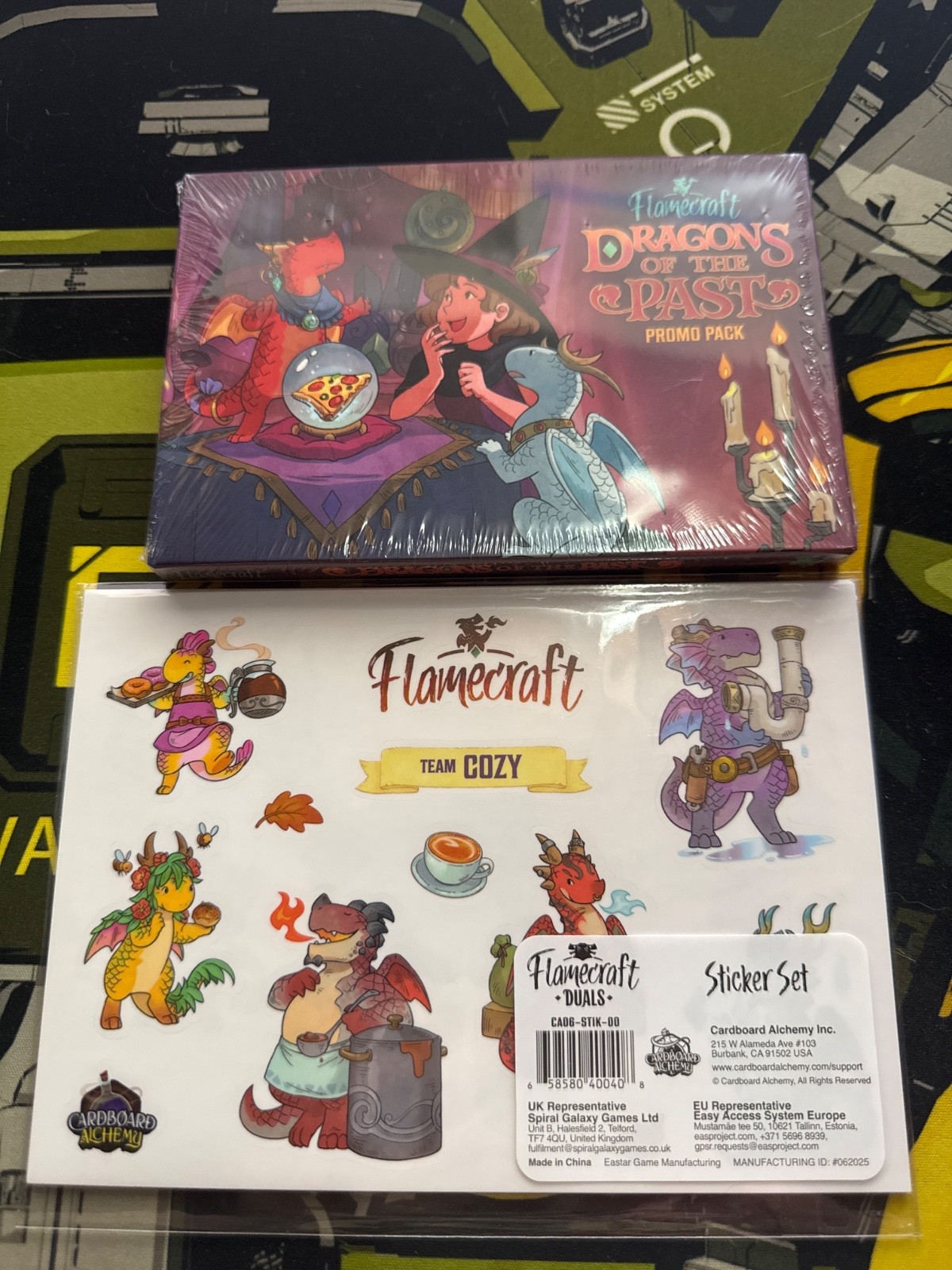 New Flamecraft Kickstarter Exclusive Dragons of the Past Promo Card Pack+ sticky