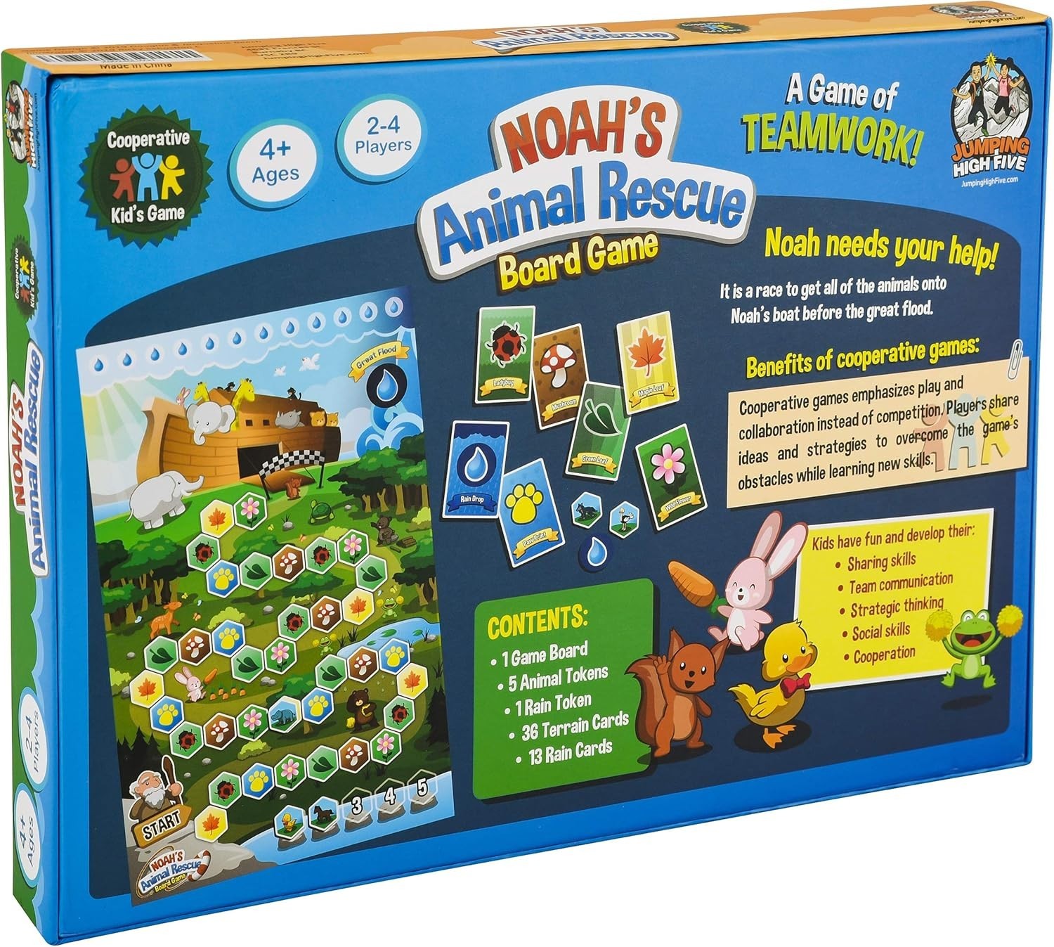 Kids Board Game Noah’s Animal Rescue Team Play Educational Fun for Family Night