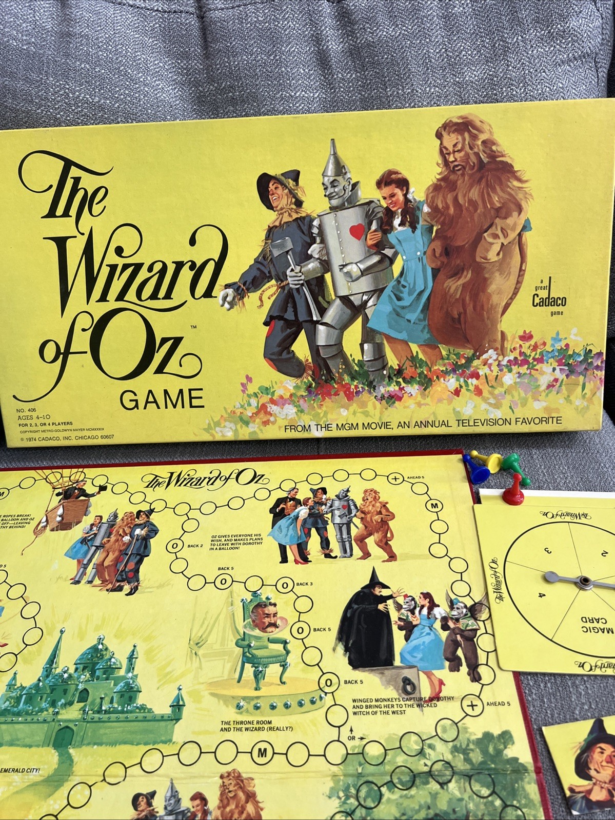 Vintage Wizard of Oz Board Game Cadaco 1974 For Pieces