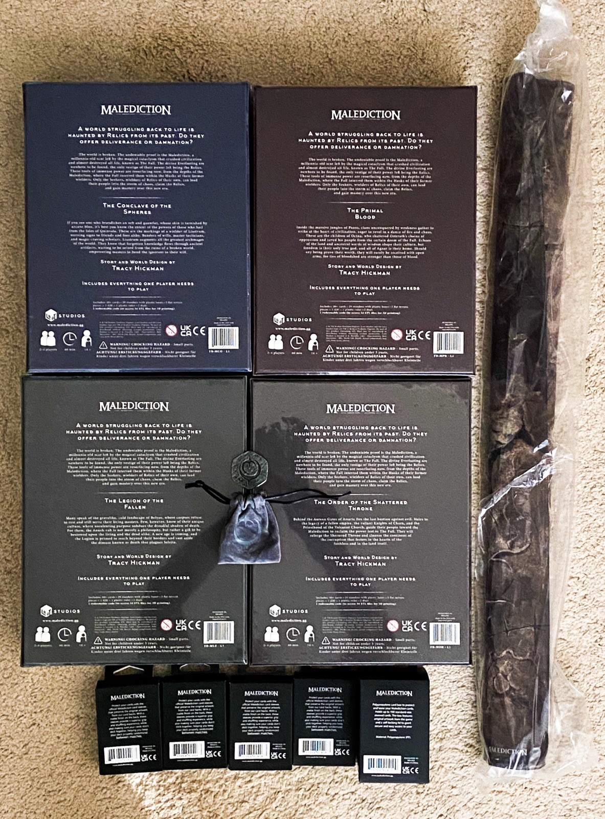 Gamefound Malediction Legacy Pledge Plus 200 Additional Sleeves & Metal Coin New