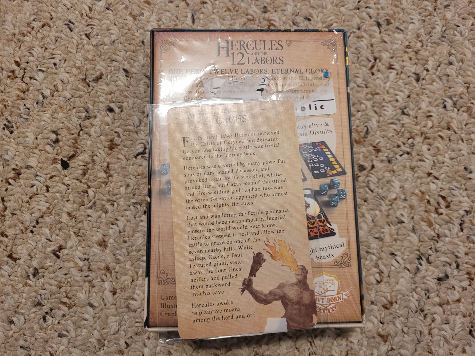 Hercules and the 12 Labors Envy Born Games Tabletop RPG with Cacus Promo card