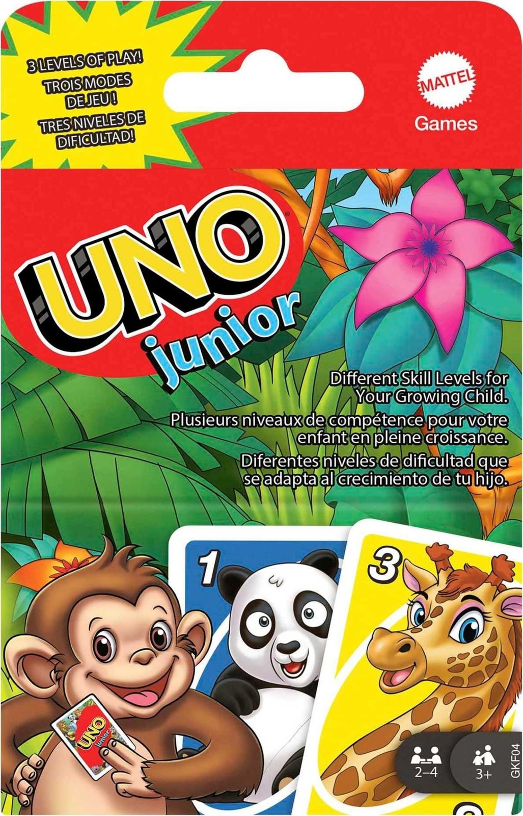 Mattel Games UNO Junior Card Game with 45 Cards, Gift for Kids 3 Years Old & Up