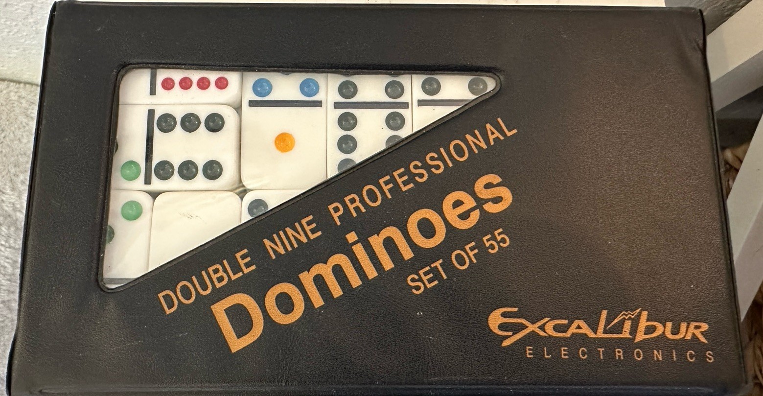 Excalibur Electronics Double Nine Professional Dominoes Set of 55 w/ Case Unused