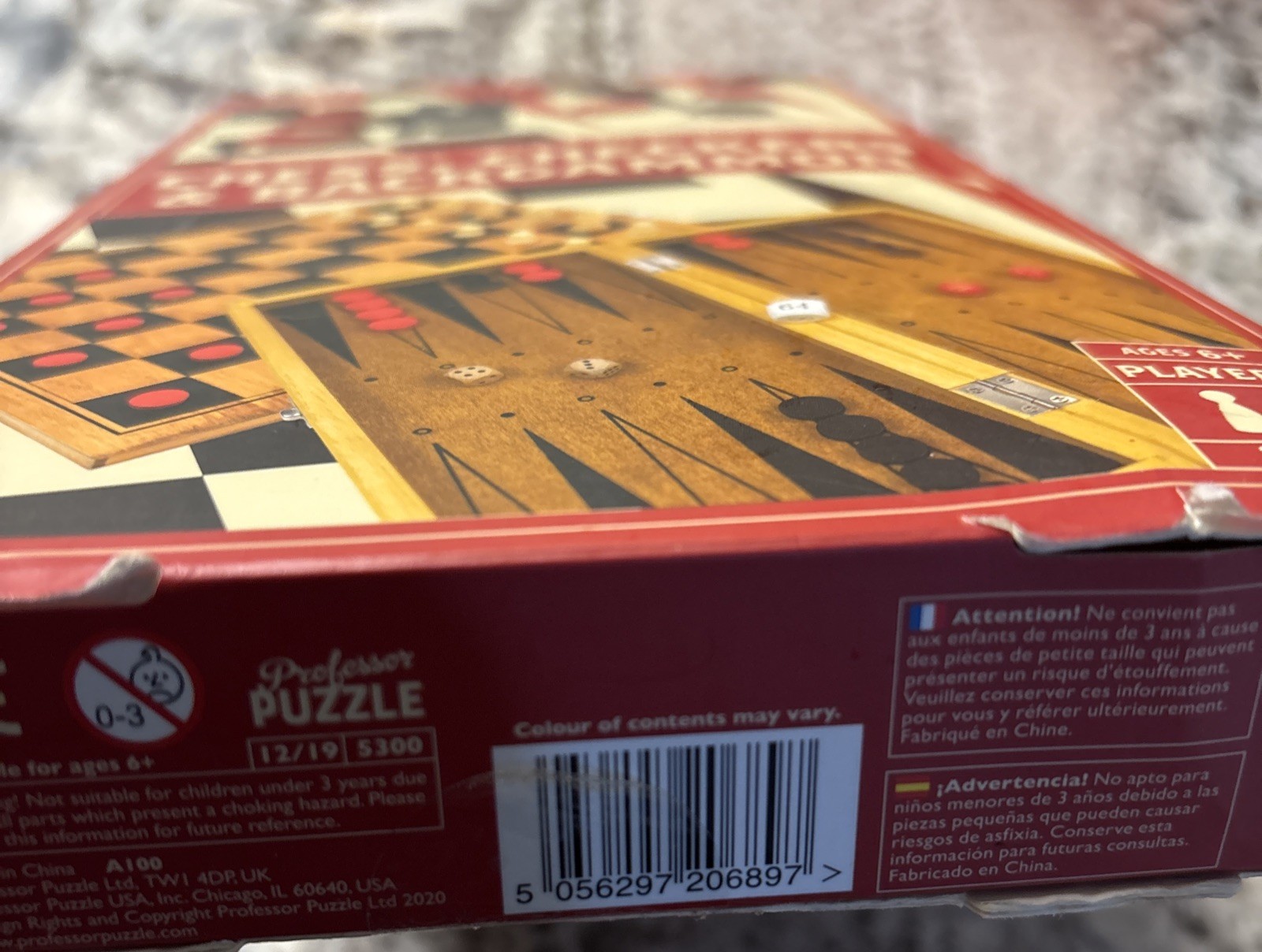 Wooden Chess, Checkers & Backgammon – Portable Three in One Combination Game Set