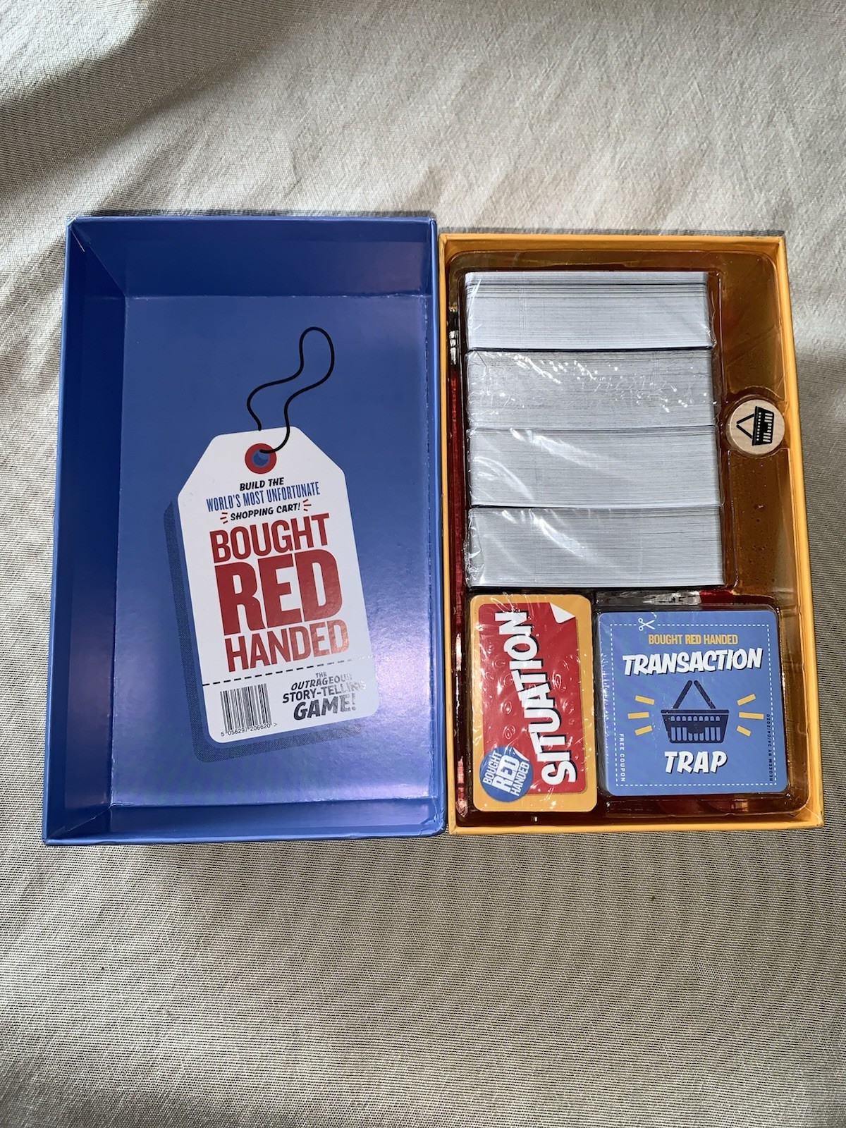 NEW ~ Bought Red Handed | The Outrageous Story-Telling Party Game 3+ players NOB