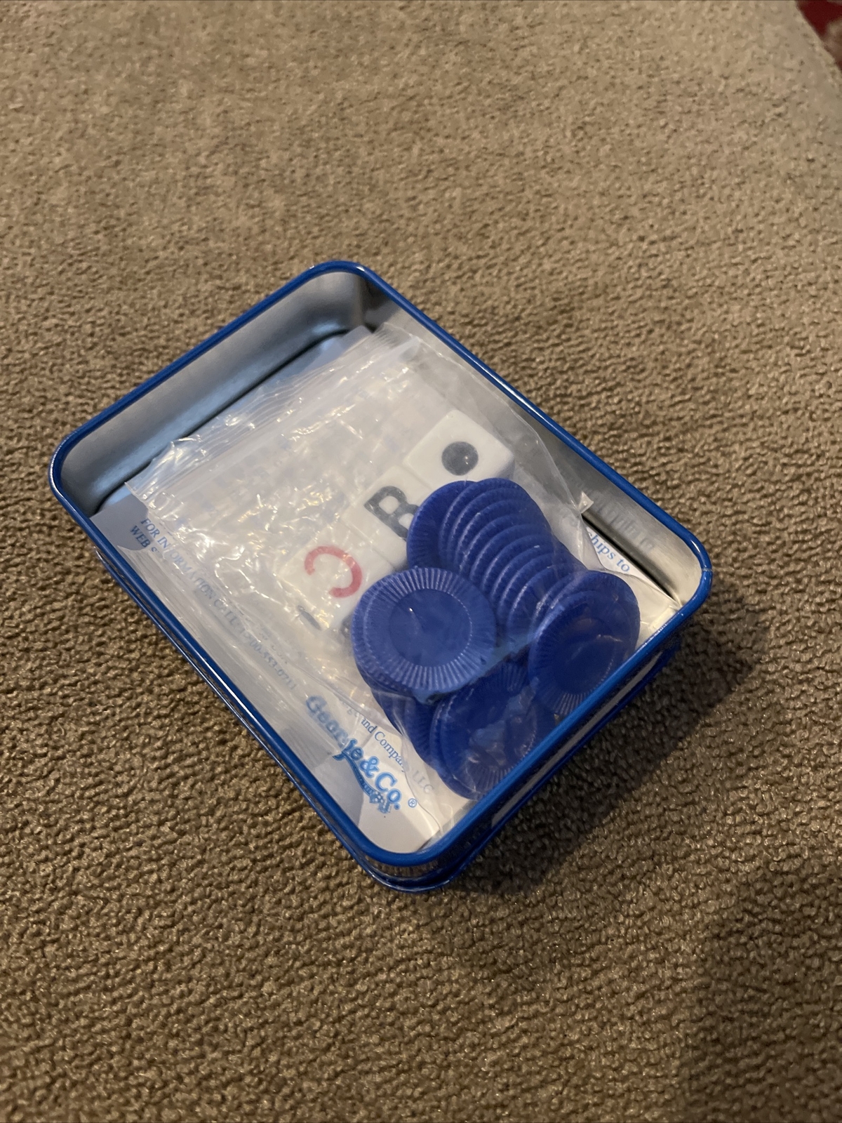 The Original LCR Left Center Right Dice Game Blue Tin George & Company (CM)
