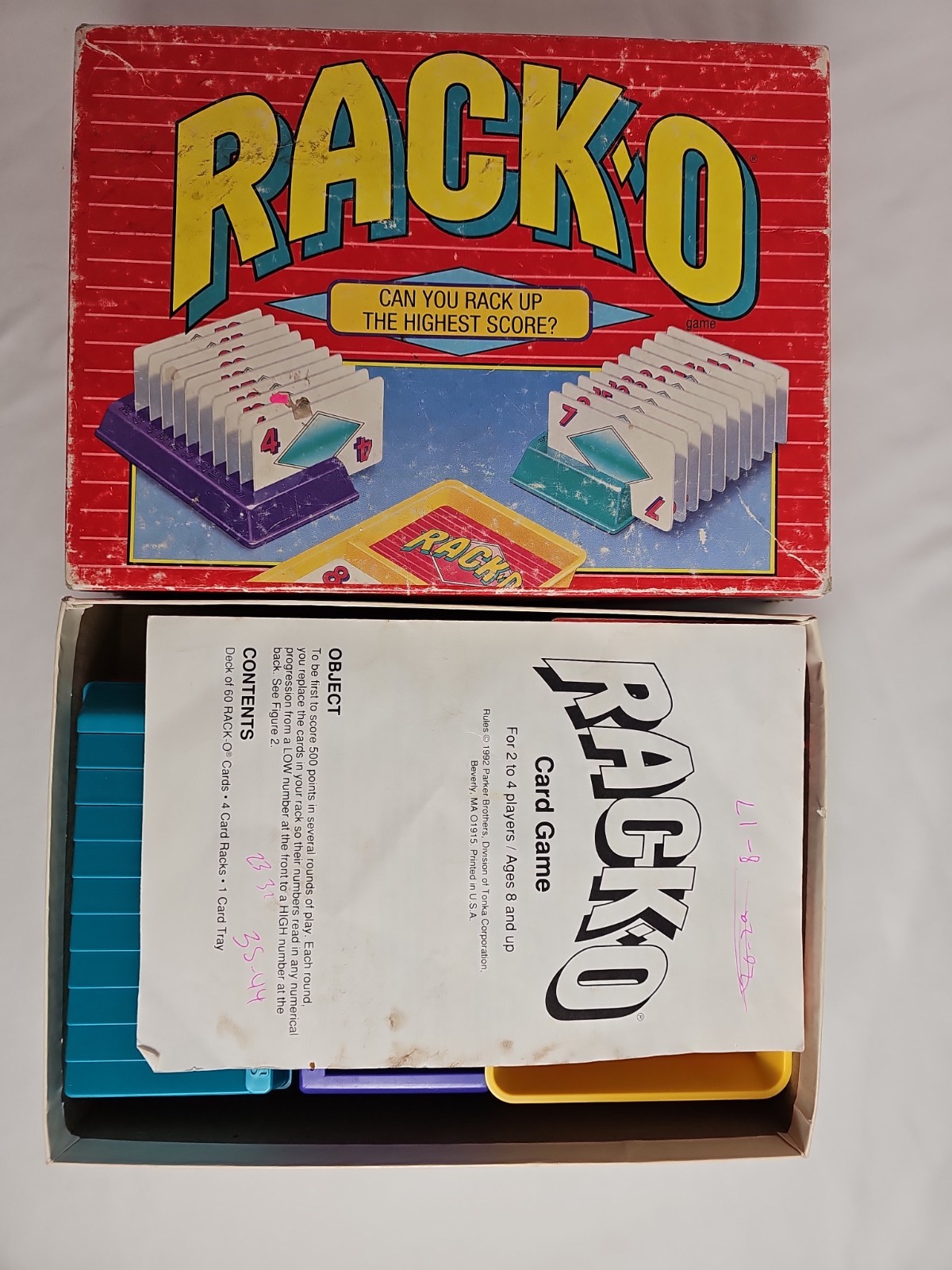 Vintage Rack-O Card Game 1992 Parker Brothers Retro Family Board Game Complete