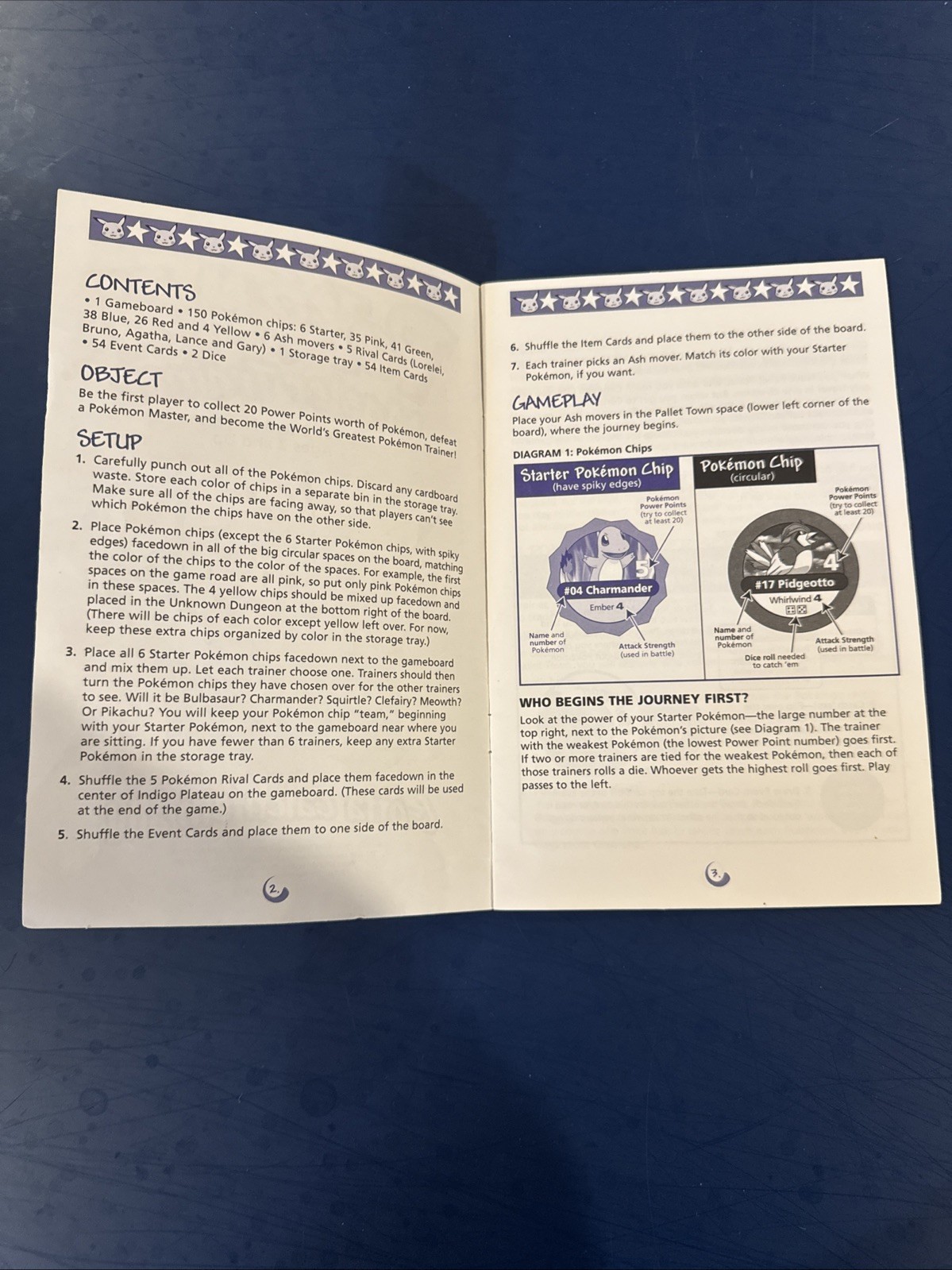 Pokémon Master Trainer Board Game 1999 Instruction Manual Replacement