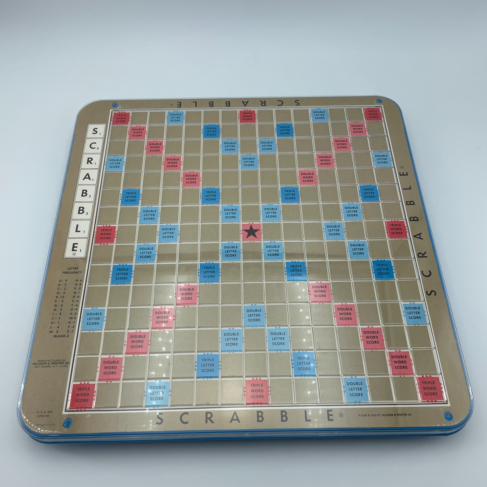 SELCHOW & RICHTER SCRABBLE Board Game Vintage 1977 Complete Blue Case
