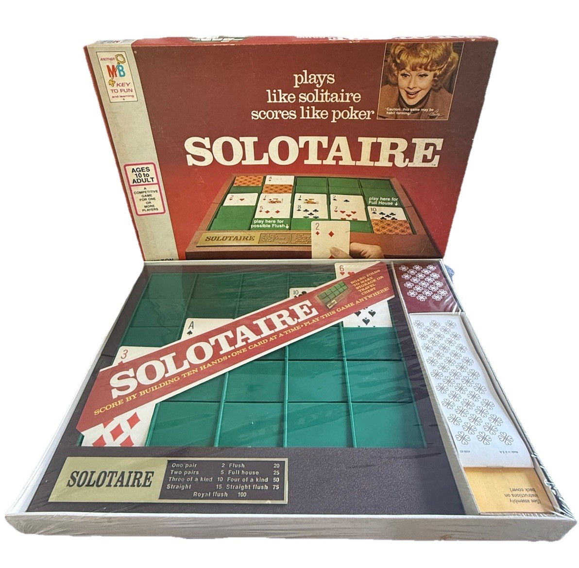 Vintage 1973 New Sealed SOLOTAIRE Solitaire Game ~ Milton Bradley Lucille Ball