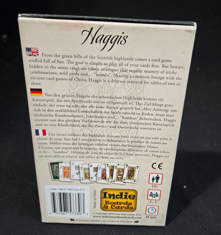 2010 Haggis Family Fun Card Game Indie Boards & Cards Complete