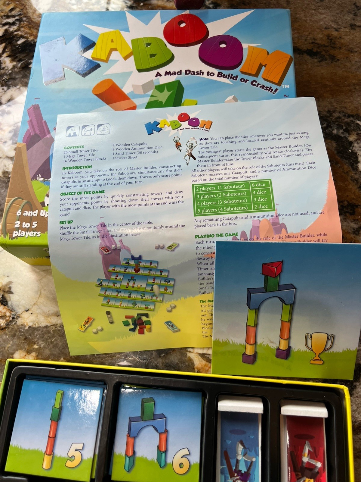 kaboom board game – building stacking crashing game