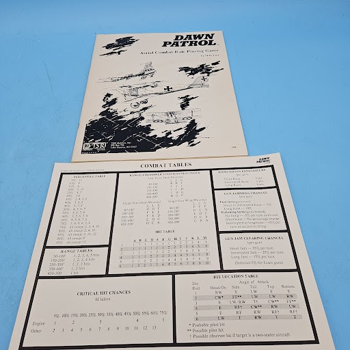 TSR Dawn Patrol Role Playing Game WW1 Air Combat Board Game Vintage- COMPLETE