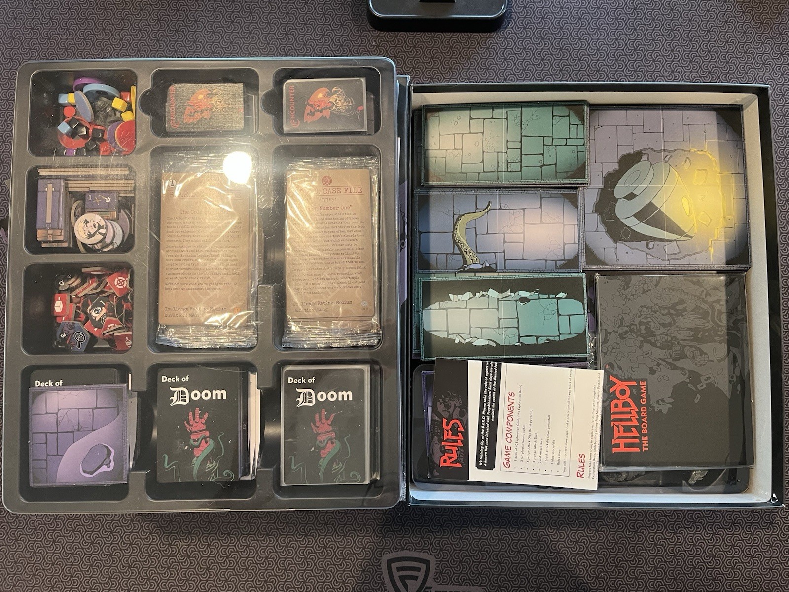 Hellboy The Board Game Kickstarter Edition + Big Box Of Doom & 3 Expansions