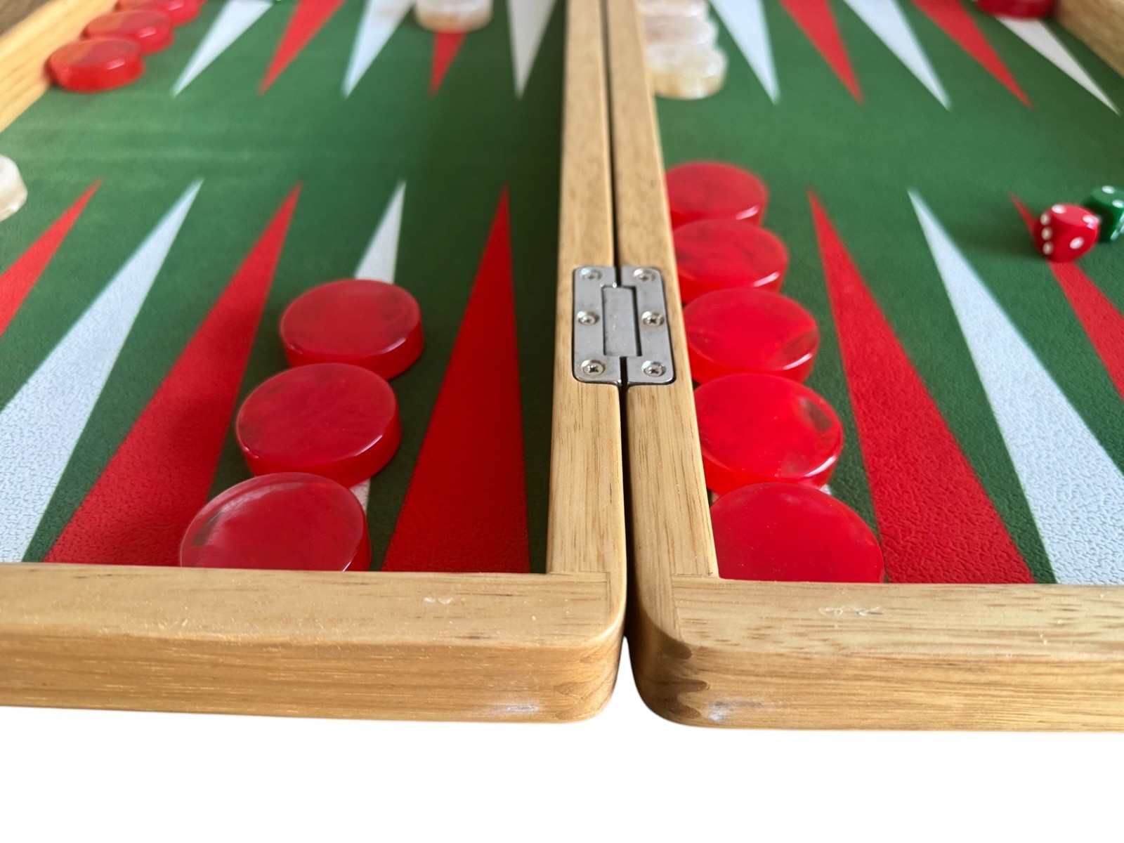 Limba WOOD, Travel Size Backgammon Set&12mm Polyester Checkers Very Light