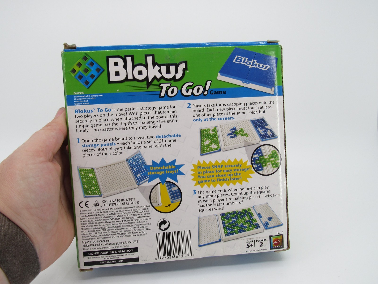 Blokus To Go for 2 Players COMPLETE Mattel 2009 Storage Trays Travel Strategy
