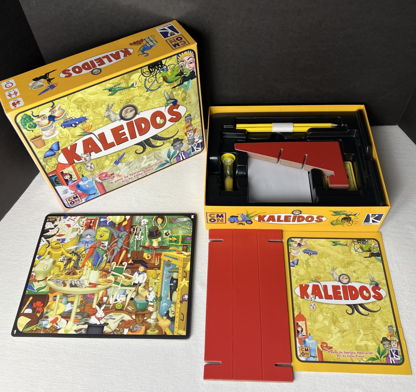 KALEIDOS: Italian Party Board Game 2016 by CMON, Art by Elena Prette, Ages 10+