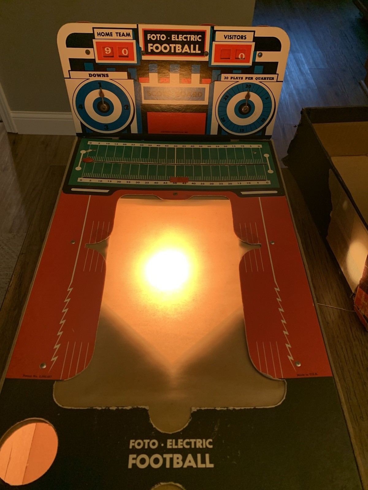 Vintage 1950 Cadaco-Ellis Foto-Electric Football Board Game Complete