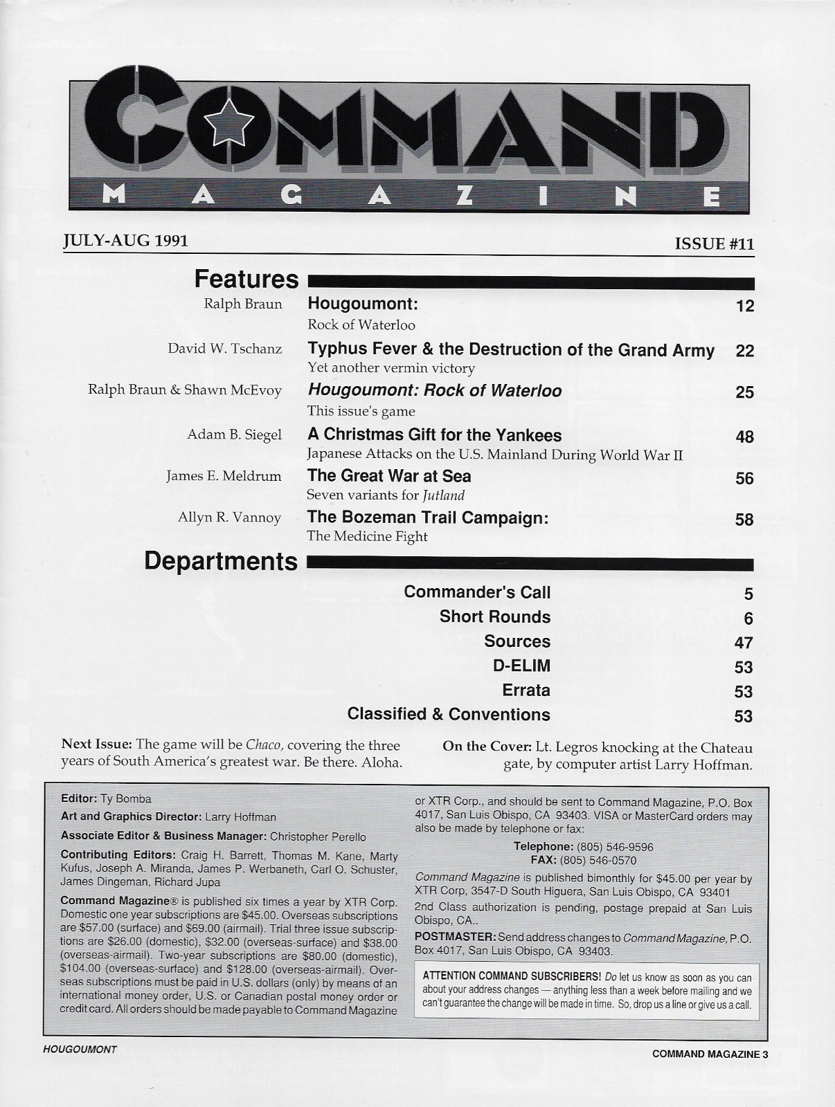 Command Magazine #11 Hougoumont – Rock of Waterloo Napoleonic Wars Unpunched