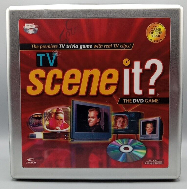 2006 Scene It? TV Trivia DVD Game by Screenlife – Complete in Collector Tin Box
