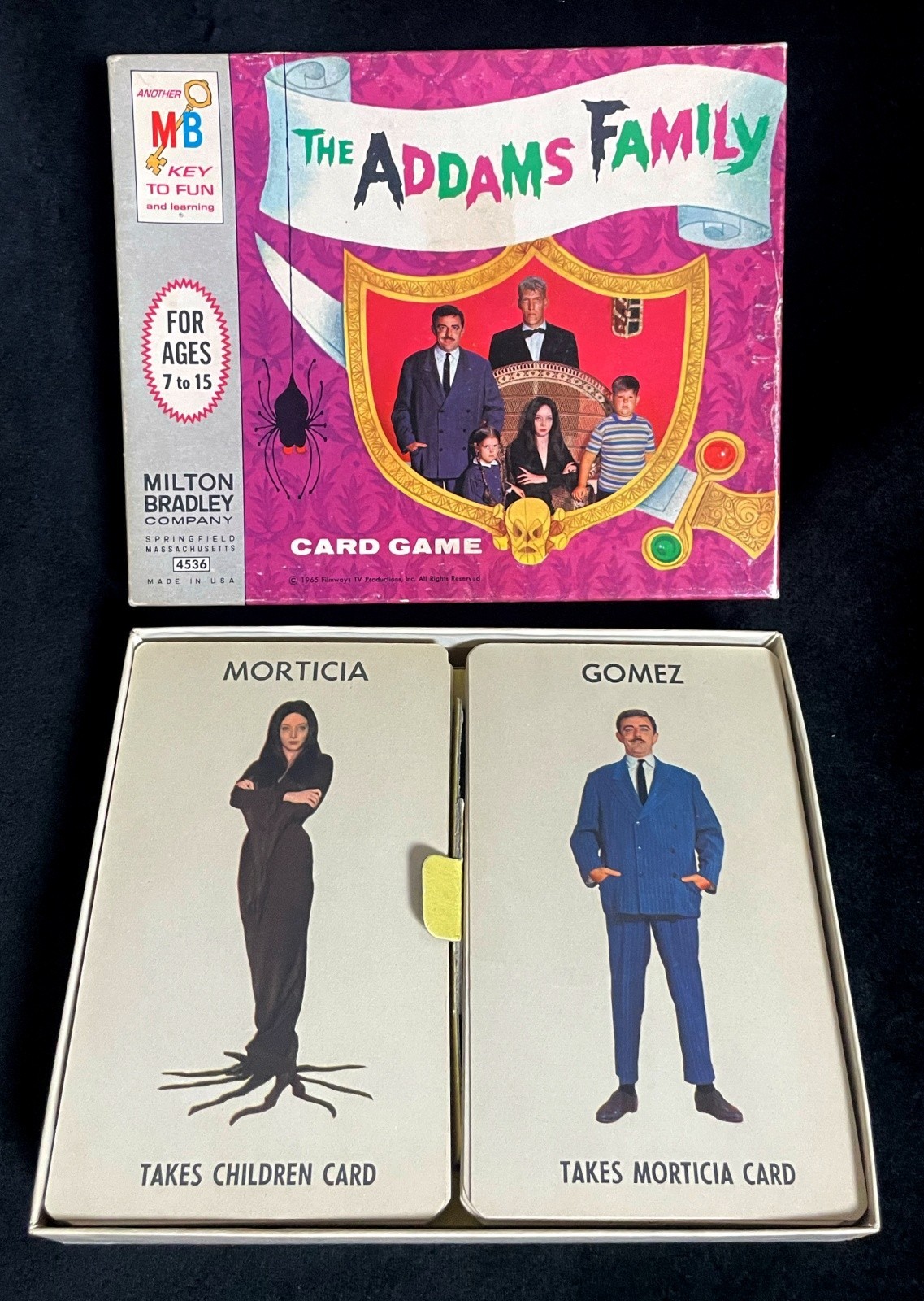 Complete 1965 Milton Bradley Addams Family Card Game 40 cards & Instructions
