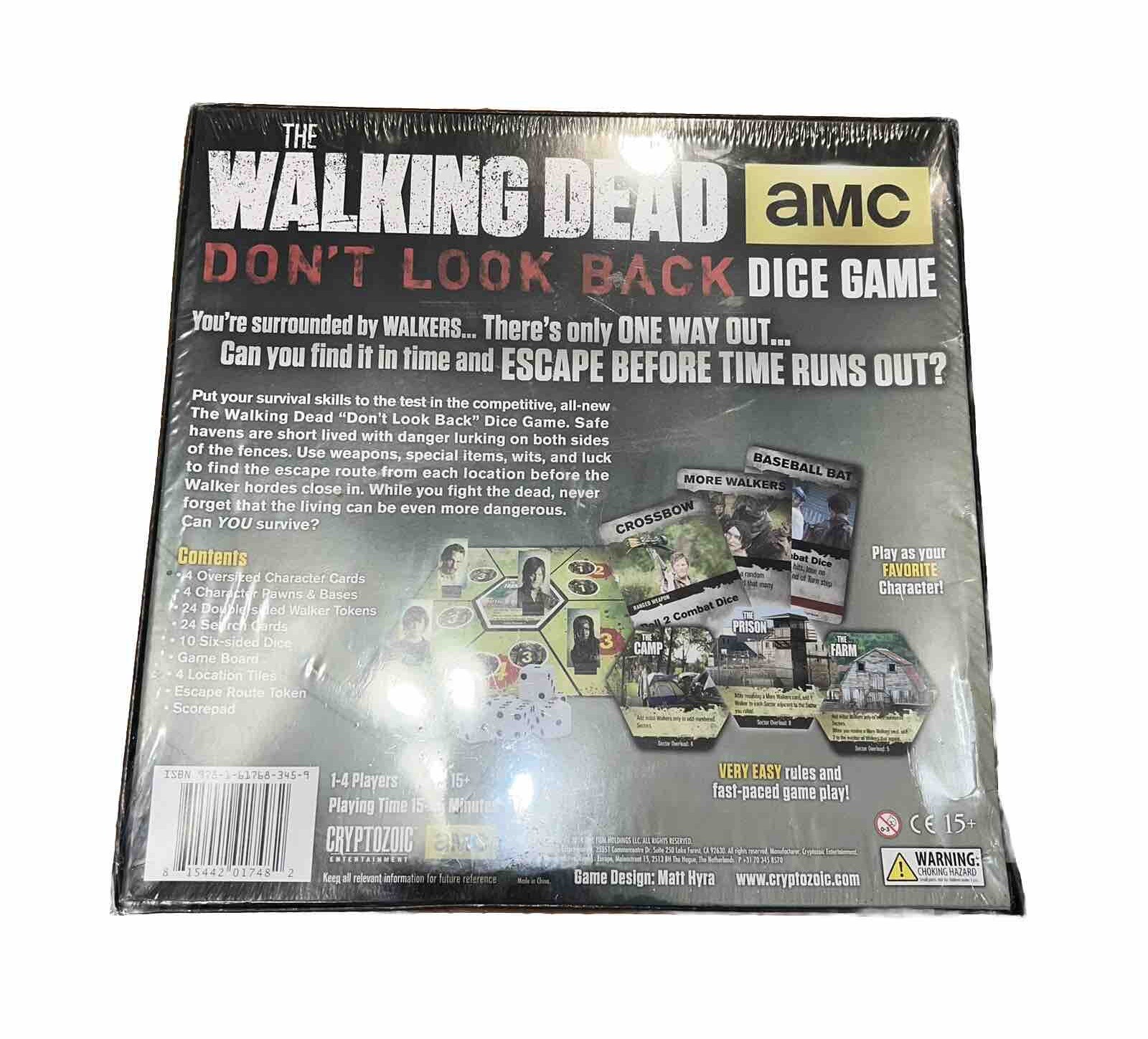 THE WALKING DEAD: Don’t Look Back Dice Board Game 2014 Cryptozoic 100% Complete
