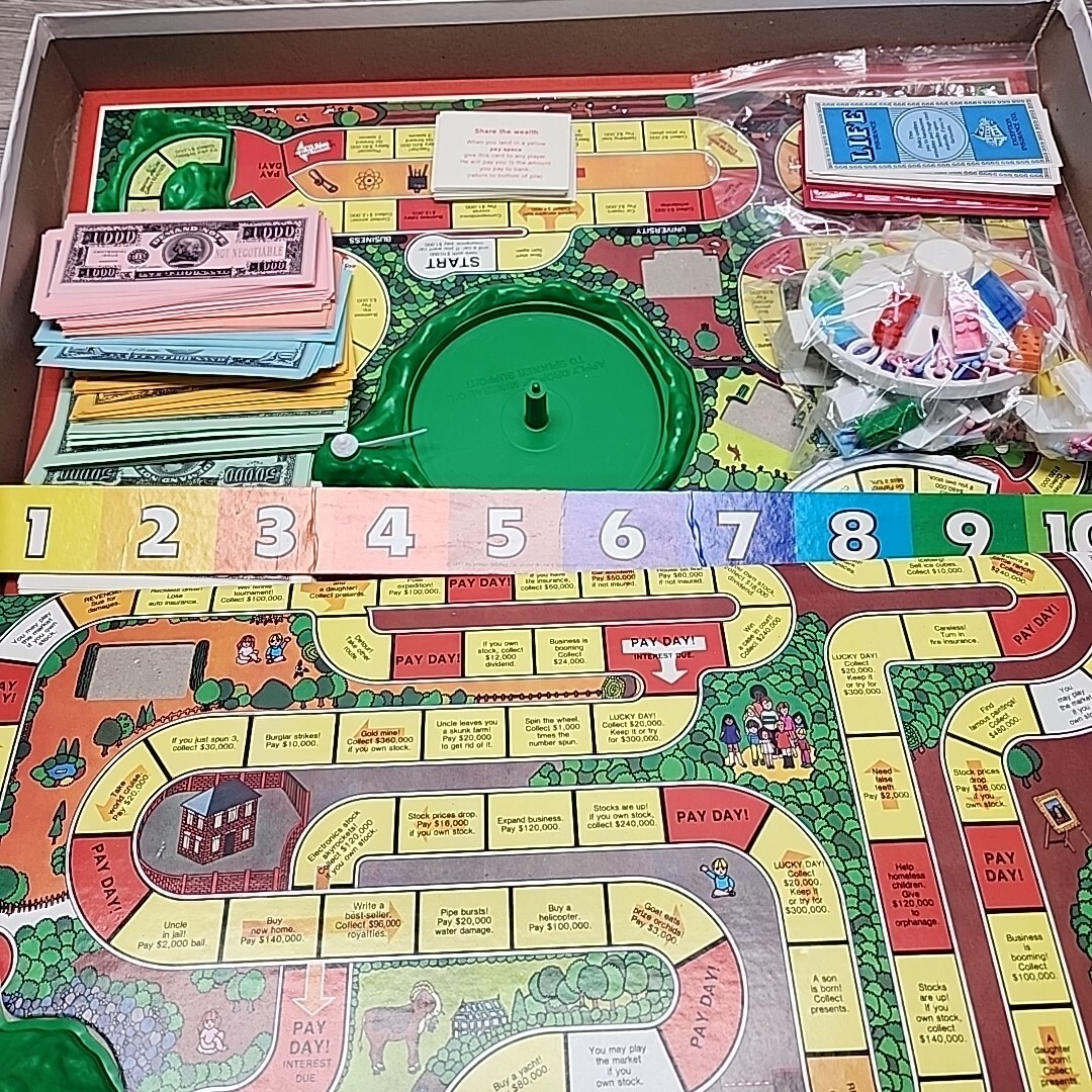 Vintage 1985 – THE GAME OF LIFE Board Game by Milton Bradley – 100% COMPLETE!