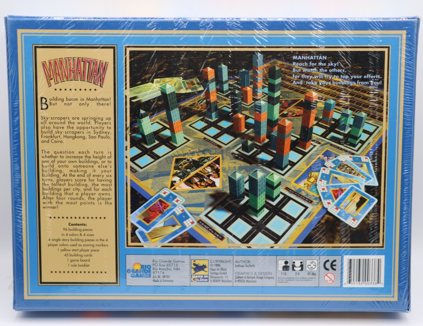 Manhattan Board Game Andreas Seyfarth Rio Grande Games 1994 Award Winner