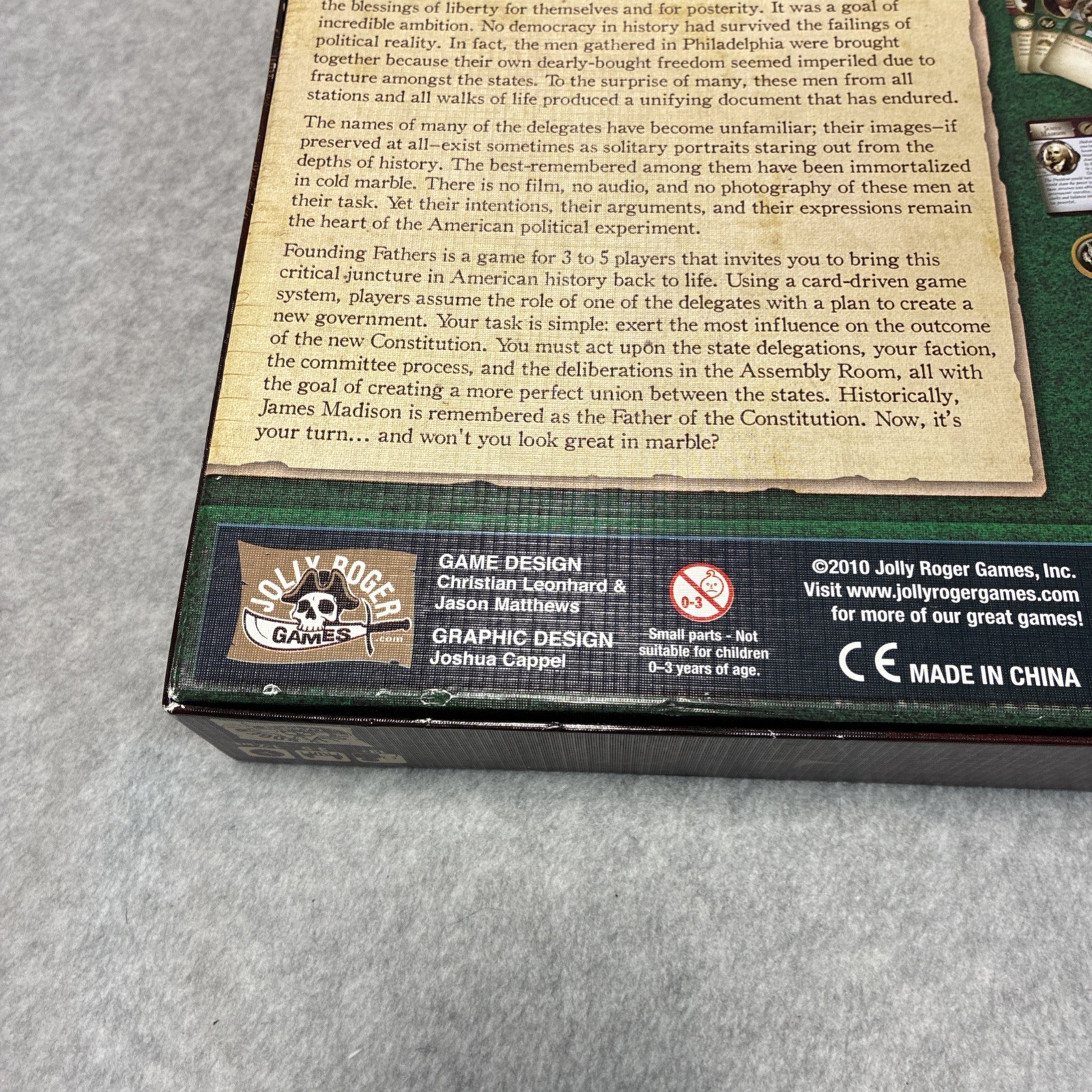 2010 Founding Fathers Statesmanship Board Game Jolly Roger’s Games Complete