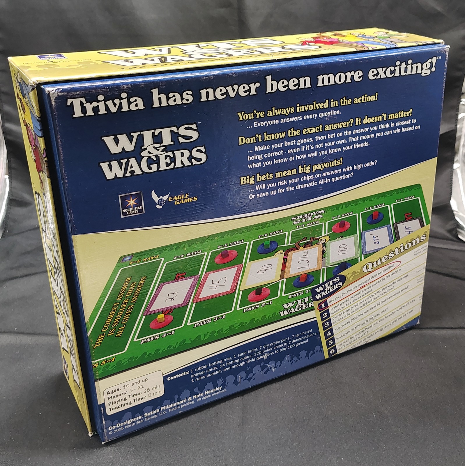 Wits & Wagers board game from North Star Games — first edition with rubber mat