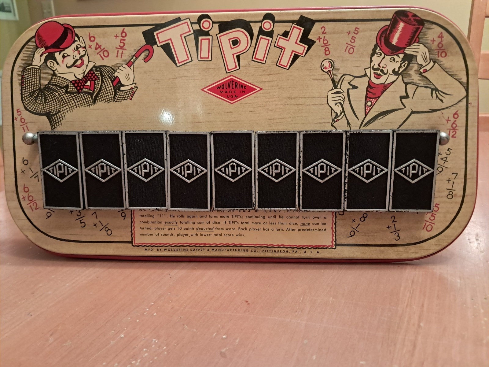 2 Vintage board games/tin toy Tipit by Wolverine & Fox and Hounds