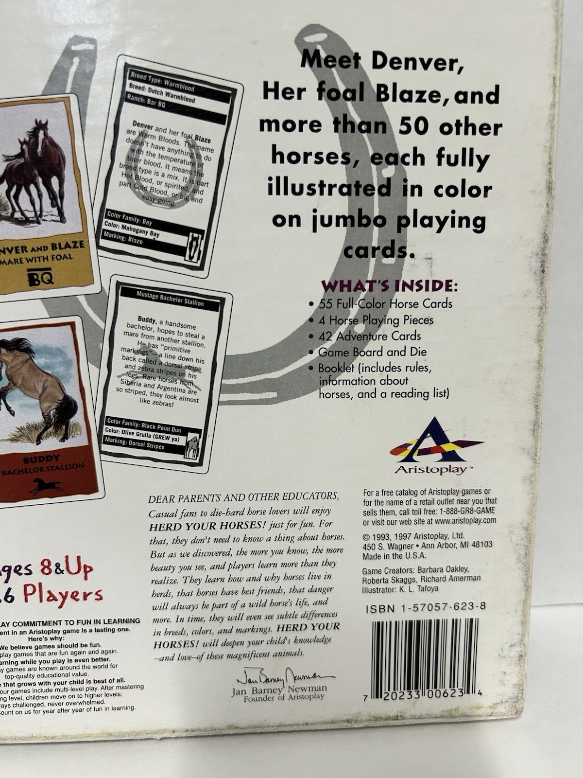 Herd Your Horses- Vintage Board Game 1993 Kids Family Animal Adventure-Preowned